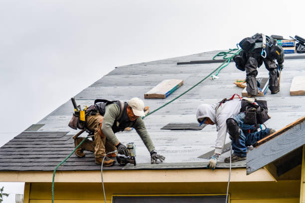 Professional Gutter Installation technician working in Lytle Creek, CA